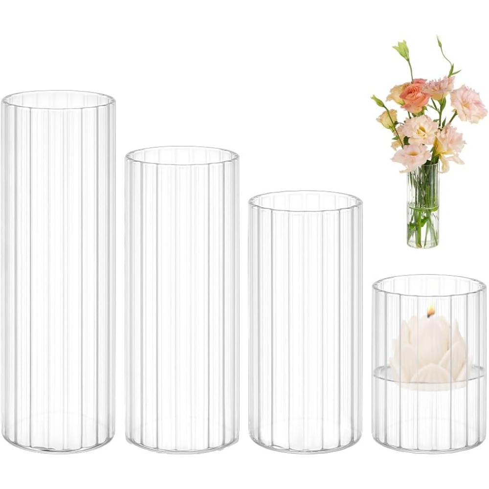 4 sztuki szklanych cylindryczn – Candle Containers recenzja i cena